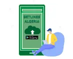 Illustration de l'application Melbet en cours d'installation depuis Google Play et App Store